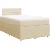 Image de vidaXL Lit Boxspring avec matelas Crème 120x200 cm Tissu