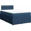 Image de vidaXL Lit boxspring avec matelas bleu 120x200 cm Tissu
