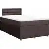 Image de vidaXL Lit boxspring avec matelas brun foncé 120x200 cm Tissu