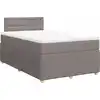 Image de vidaXL Lit Boxspring avec matelas Taupe 120x200 cm Tissu