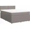 Image de vidaXL Lit boxspring avec matelas Taupe 140x190 cm Tissu