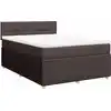 Image de vidaXL Lit boxspring avec matelas brun foncé 140x190 cm Tissu