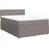 Image de vidaXL Lit boxspring avec matelas Taupe 140x190 cm Tissu