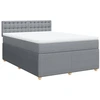 Image de vidaXL Lit boxspring avec matelas gris clair 140x190 cm Tissu