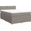 Image de vidaXL Lit boxspring avec matelas Taupe 140x190 cm Tissu