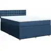 Image de vidaXL Lit boxspring avec matelas bleu 140x190 cm Tissu