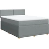 Image de vidaXL Lit boxspring avec matelas gris clair 140x200 cm Tissu