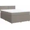 Image de vidaXL Lit boxspring avec matelas Taupe 140x200 cm Tissu