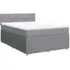 Image de vidaXL Lit boxspring avec matelas gris clair 140x200 cm Tissu