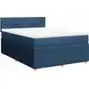 Image de vidaXL Lit boxspring avec matelas bleu 140x200 cm Tissu
