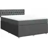 Image de vidaXL Lit boxspring avec matelas gris foncé 140x200 cm Tissu