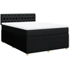 Image de vidaXL Lit boxspring avec matelas noir 140x200 cm Tissu
