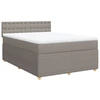 Image de vidaXL Lit boxspring avec matelas Taupe 140x200 cm Tissu