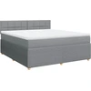Image de vidaXL Lit boxspring avec matelas gris clair 180x200 cm Tissu