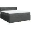 Image de vidaXL Lit boxspring avec matelas gris foncé 180x200 cm Tissu