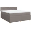 Image de vidaXL Lit boxspring avec matelas Taupe 180x200 cm Tissu