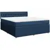 Image de vidaXL Lit boxspring avec matelas bleu 180x200 cm Tissu