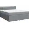 Image de vidaXL Lit boxspring avec matelas gris clair 180x200 cm Tissu