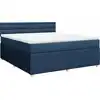 Image de vidaXL Lit boxspring avec matelas bleu 180x200 cm Tissu