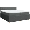 Image de vidaXL Lit boxspring avec matelas gris foncé 200x200 cm Tissu