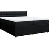 Image de vidaXL Lit boxspring avec matelas noir 200x200 cm tissu