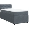 Image de vidaXL Lit boxspring avec matelas gris foncé 80x200 cm velours