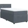 Image de vidaXL Lit boxspring avec matelas gris foncé 90x190 cm velours