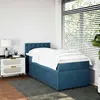 Image de vidaXL Lit boxspring avec matelas bleu 90x190 cm velours