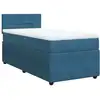 Image de vidaXL Lit boxspring avec matelas bleu 90x190 cm velours