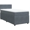 Image de vidaXL Lit boxspring avec matelas gris foncé 90x200 cm velours