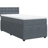 Image de vidaXL Lit boxspring avec matelas gris foncé 90x200 cm velours