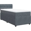 Image de vidaXL Lit boxspring avec matelas gris foncé 90x200 cm velours