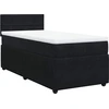 Image de vidaXL Lit boxspring avec matelas noir 90x200 cm velours