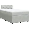 Image de vidaXL Lit boxspring avec matelas gris clair 120x190 cm velours