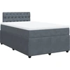 Image de vidaXL Lit boxspring avec matelas gris foncé 120x190 cm velours