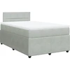 Image de vidaXL Lit boxspring avec matelas gris clair 120x200 cm velours