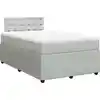 Image de vidaXL Lit boxspring avec matelas gris clair 120x200 cm velours