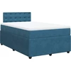 Image de vidaXL Lit boxspring avec matelas bleu 120x200 cm velours