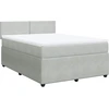 Image de vidaXL Lit boxspring avec matelas gris clair 140x190 cm velours