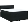 Image de vidaXL Lit boxspring avec matelas noir 140x190 cm velours