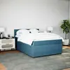 Image de vidaXL Lit boxspring avec matelas bleu 140x190 cm velours