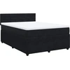 Image de vidaXL Lit boxspring avec matelas noir 140x190 cm velours
