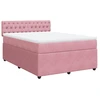 Image de vidaXL Lit boxspring avec matelas rose 140x190 cm velours