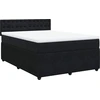 Image de vidaXL Lit boxspring avec matelas noir 140x190 cm velours