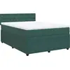 Image de vidaXL Lit boxspring avec matelas vert foncé 140x190 cm velours