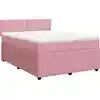 Image de vidaXL Lit boxspring avec matelas rose 140x200 cm velours