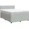 Image de vidaXL Lit boxspring avec matelas gris clair 140x200 cm velours