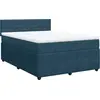 Image de vidaXL Lit boxspring avec matelas bleu 140x200 cm velours