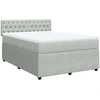 Image de vidaXL Lit boxspring avec matelas gris clair 140x200 cm velours