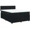 Image de vidaXL Lit boxspring avec matelas noir 140x200 cm velours